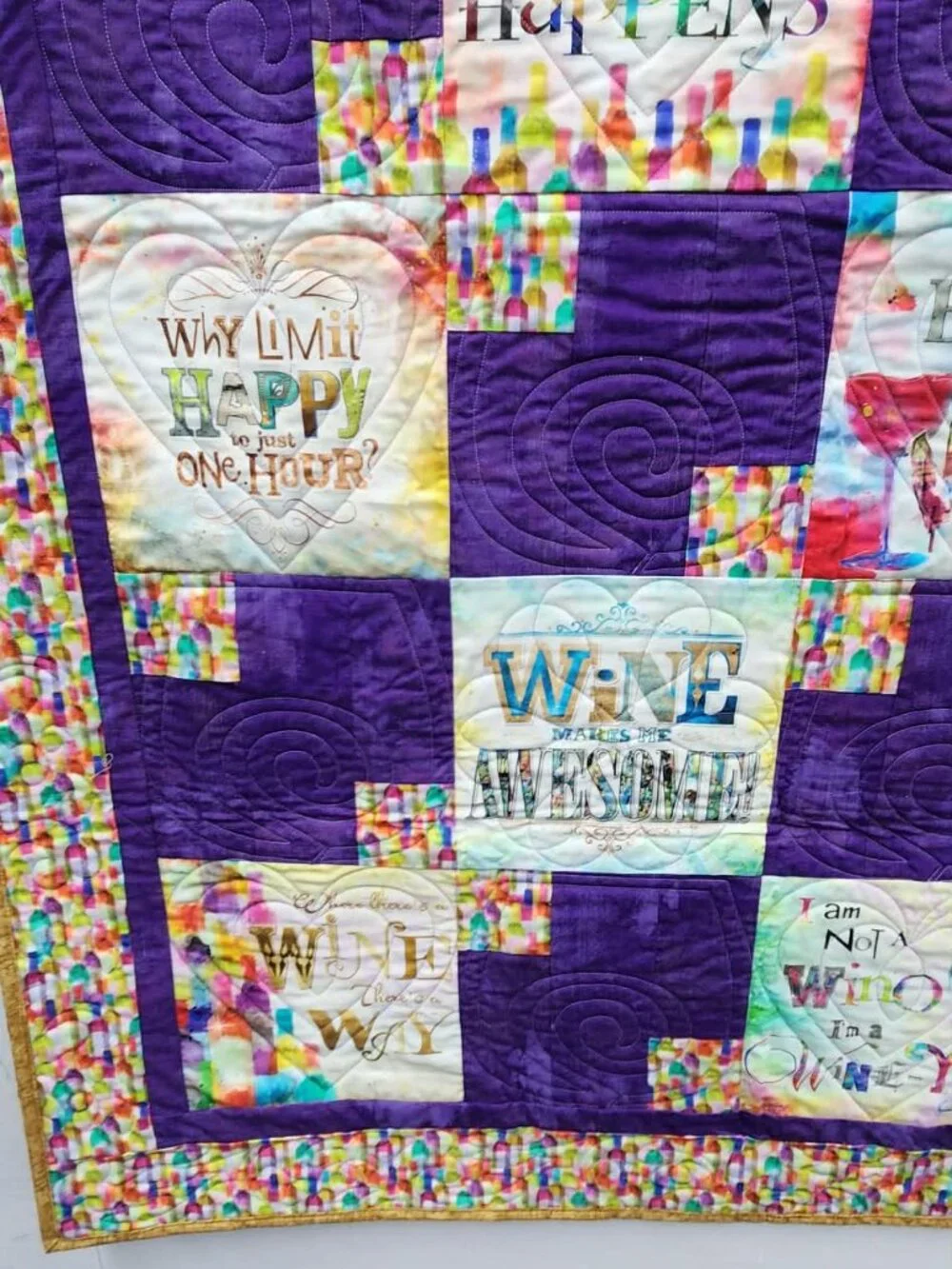 Handmade Wine Themed Lap Quilt 44x61.5 One of a Kind